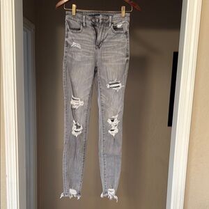 American Eagle Super Hi Rise Jegging Gray Women's Jeans